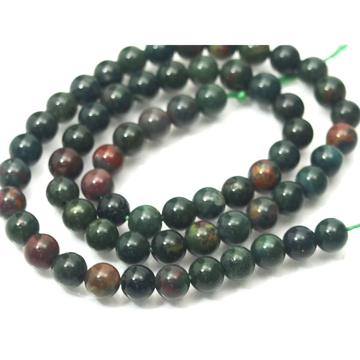 Bloodstone Smooth Rounds 6mm Strand