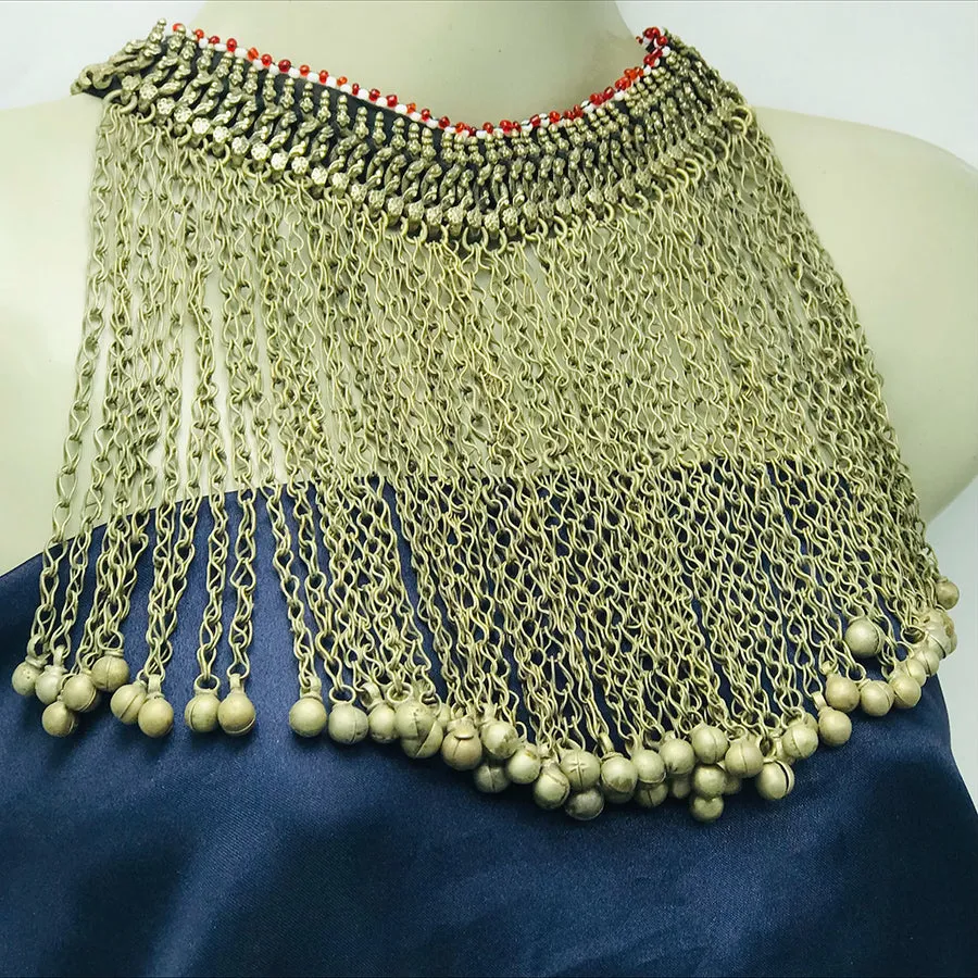 Bohemian Afghani Kuchi Long Bells Choker Necklace