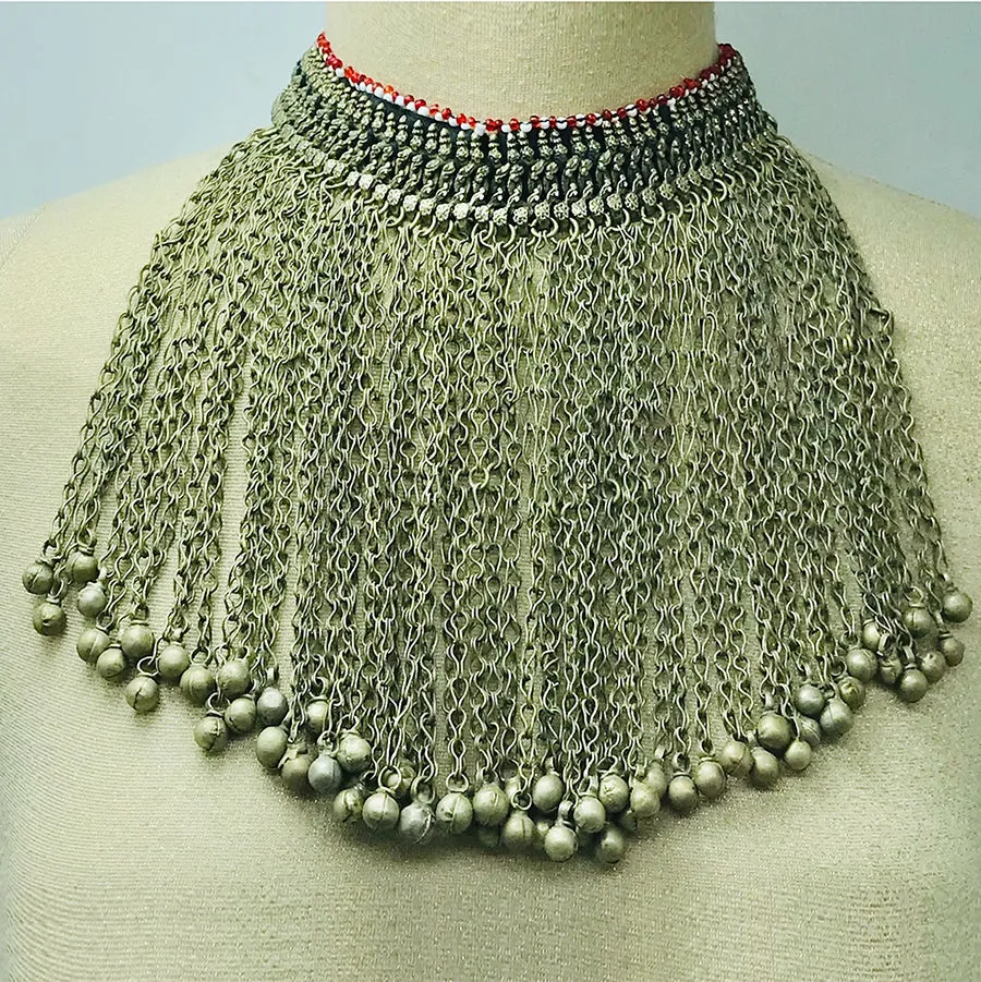 Bohemian Afghani Kuchi Long Bells Choker Necklace