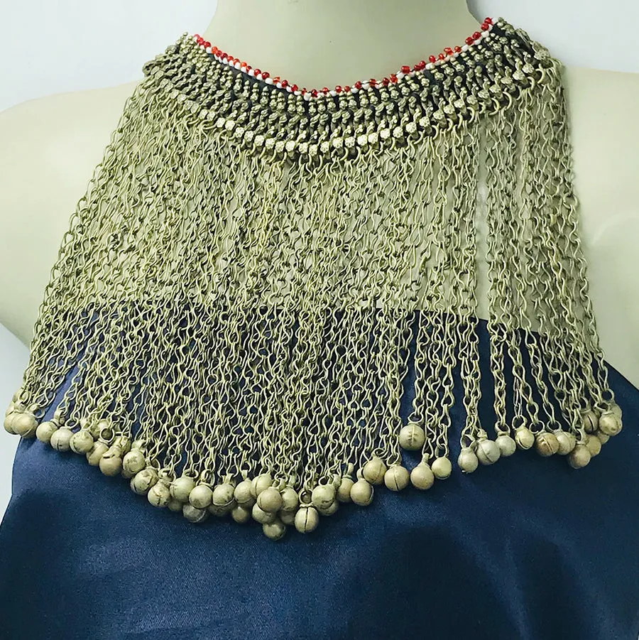 Bohemian Afghani Kuchi Long Bells Choker Necklace