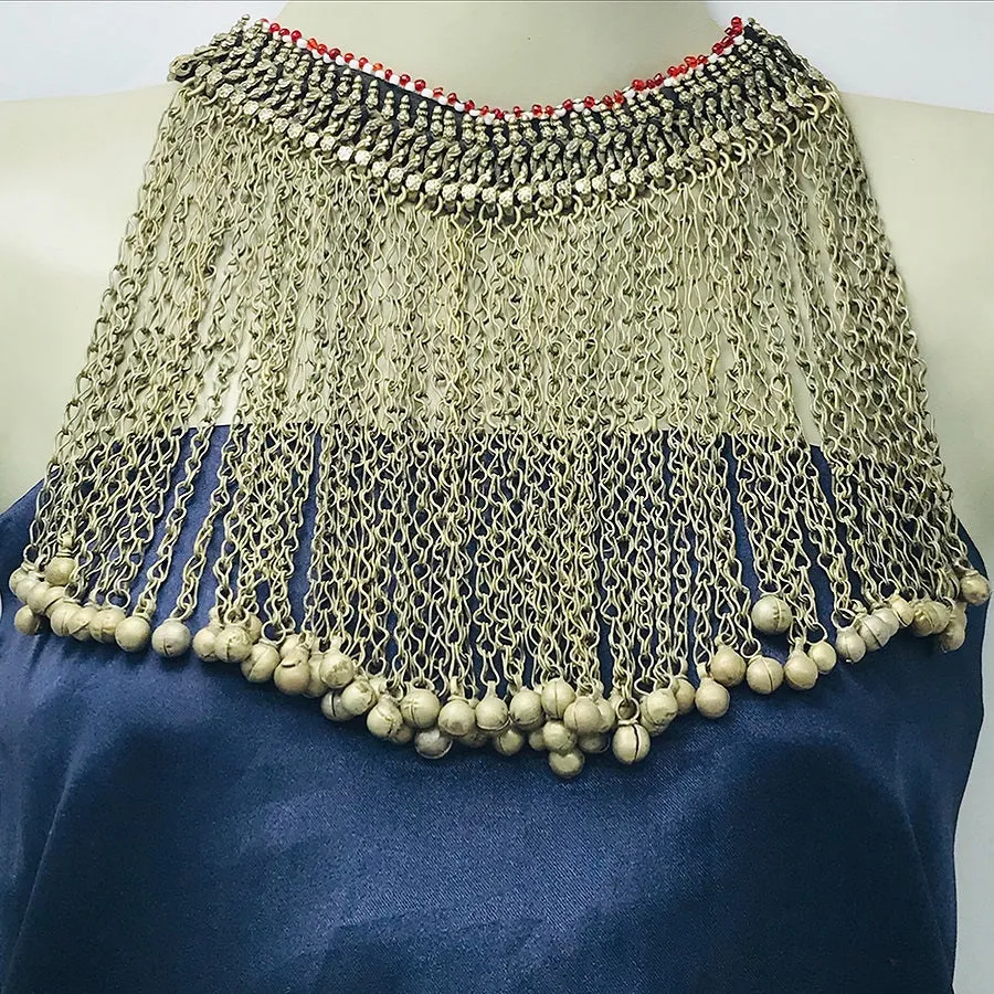 Bohemian Afghani Kuchi Long Bells Choker Necklace