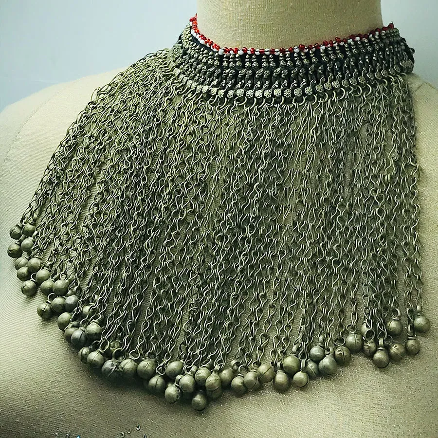 Bohemian Afghani Kuchi Long Bells Choker Necklace