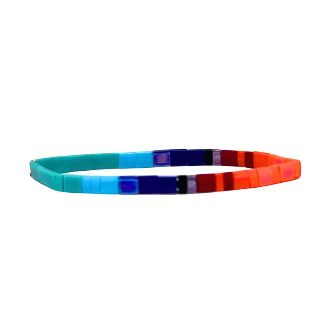 Boho Tila Ombre Bracelet | Turquoise x Orange