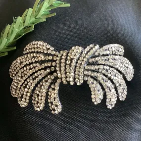Bow Shaped Crystal Hair Barrette Clip
