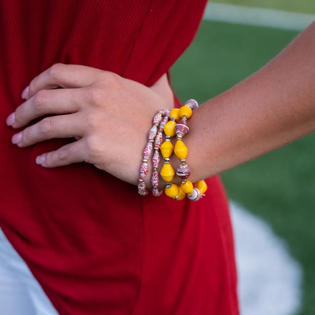 Bracelet -  Red Velvet Double Wrap Multi