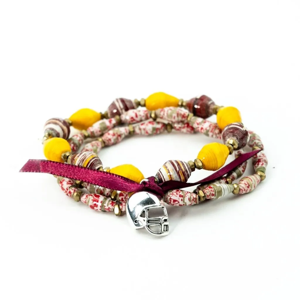 Bracelet -  Red Velvet Double Wrap Multi