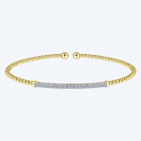 Bujukan Split Cuff Bracelet with Diamond Pave Bar