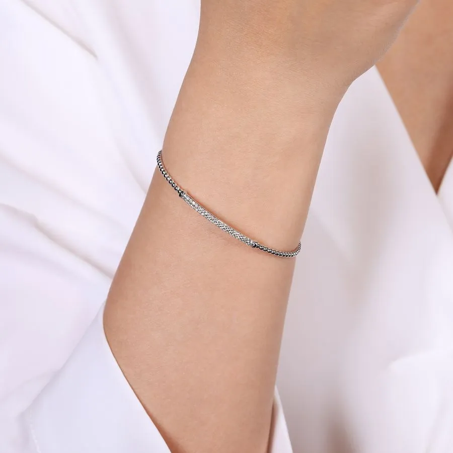 Bujukan Split Cuff Bracelet with Diamond Pave Bar