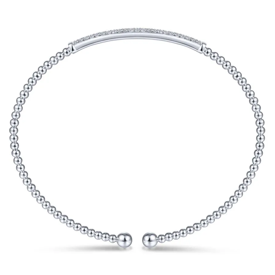 Bujukan Split Cuff Bracelet with Diamond Pave Bar