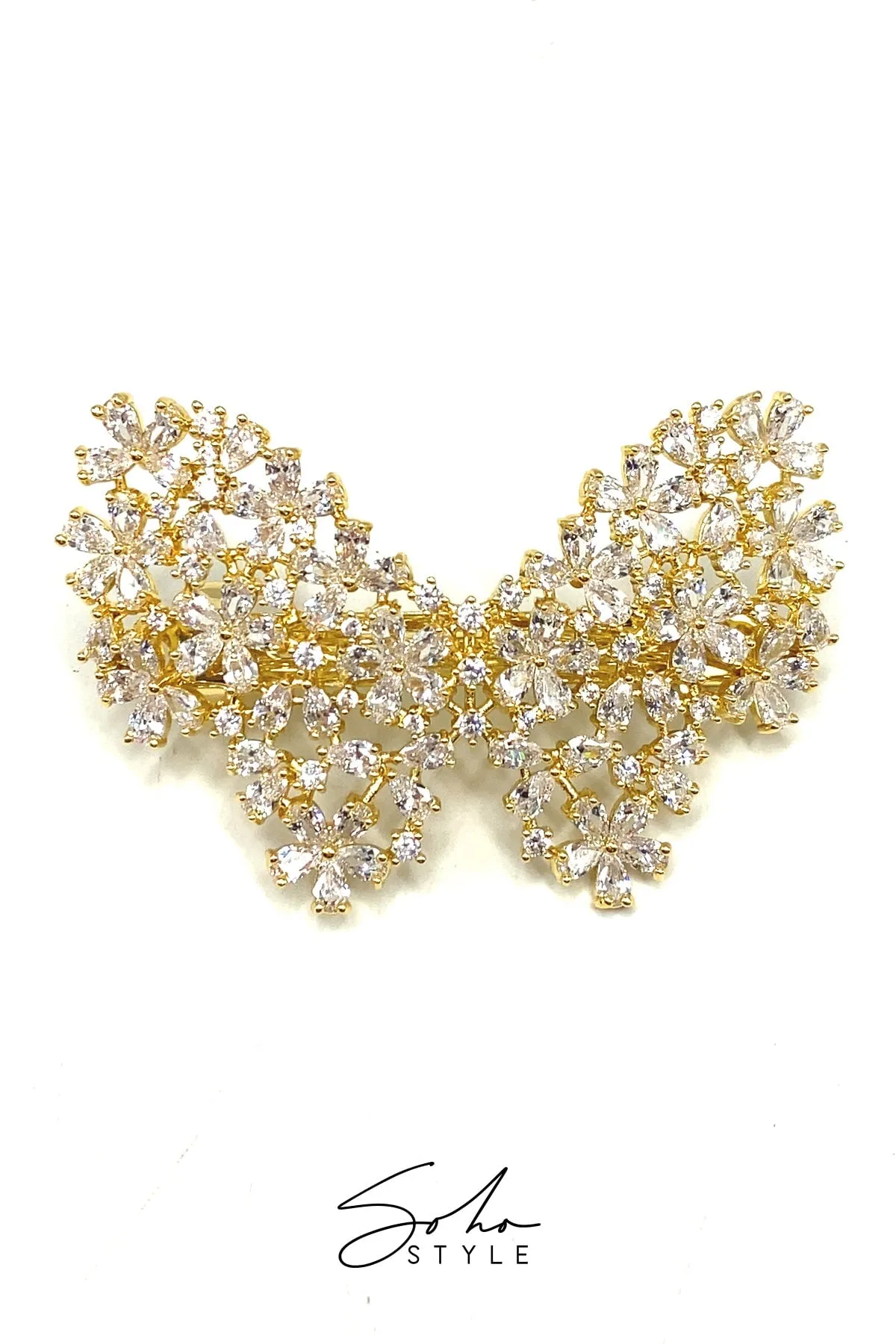 Butterfly Rhinestone Hair Barrette