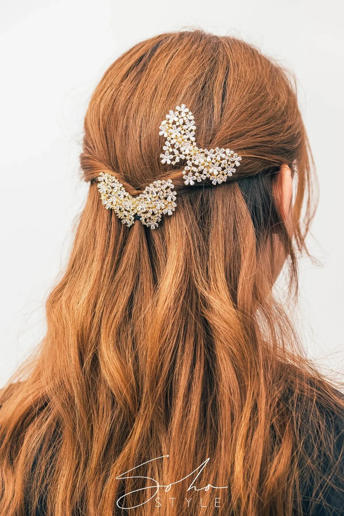 Butterfly Rhinestone Hair Barrette