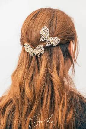 Butterfly Rhinestone Hair Barrette