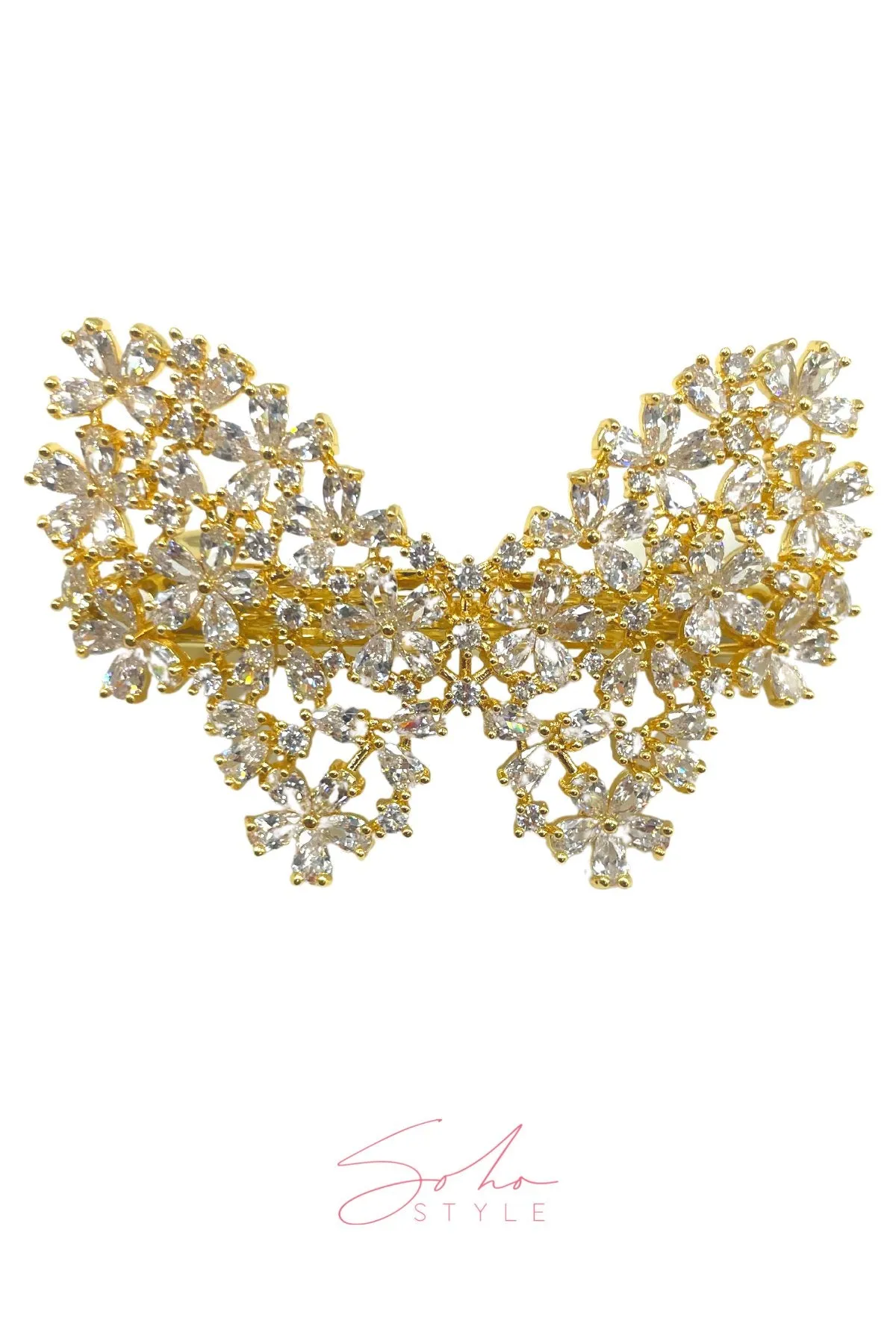 Butterfly Rhinestone Hair Barrette