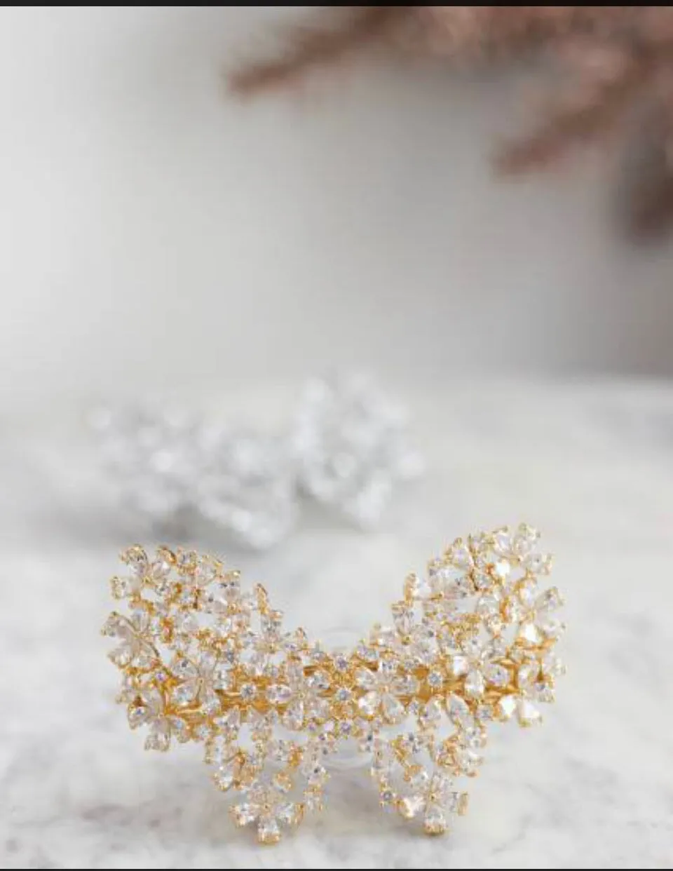 Butterfly Rhinestone Hair Barrette