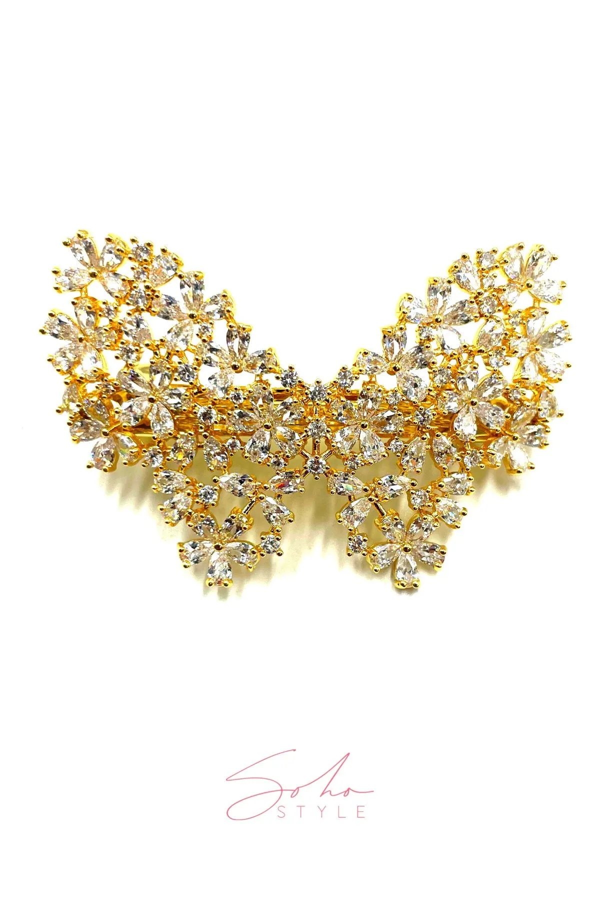 Butterfly Rhinestone Hair Barrette