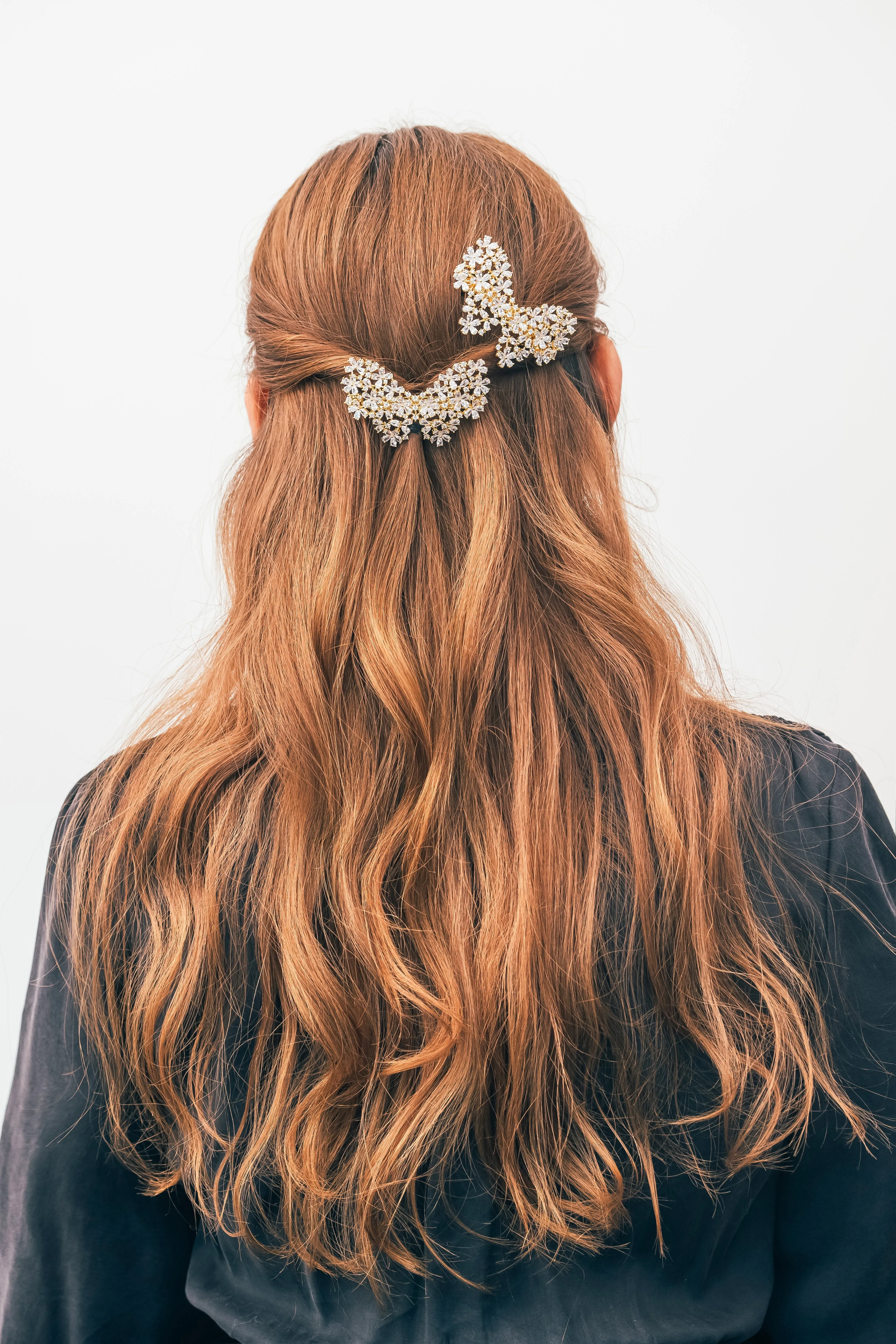 Butterfly Rhinestone Hair Barrette