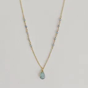 Caitlin Dunn - Eden Necklace (Light Blue Sapphire & Moss Aquamarine)