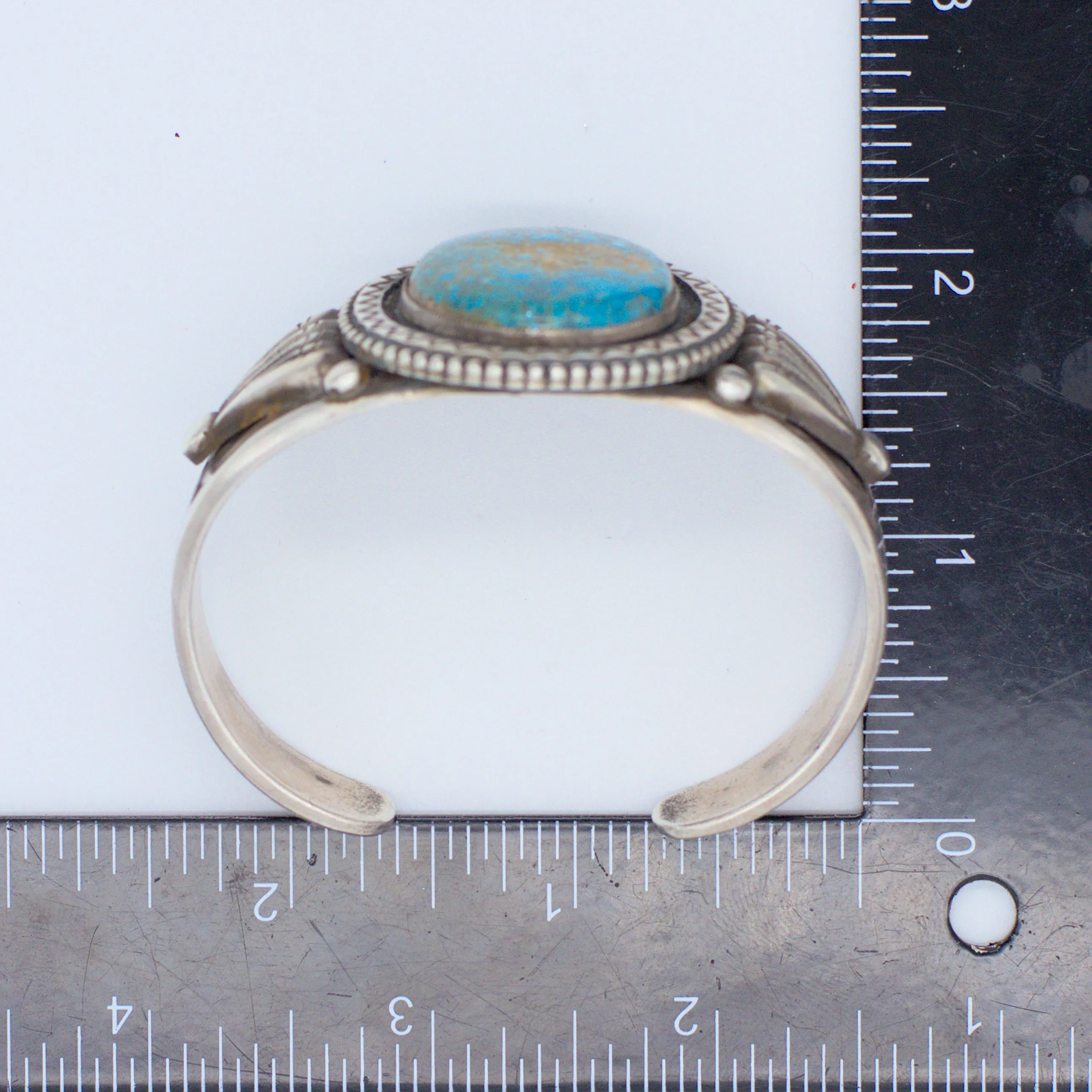 Calvin Martinez Handmade Navajo Sterling Silver Turquoise Bracelet