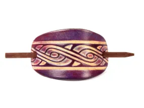 Celtic Swirl Leather Hair Barrette