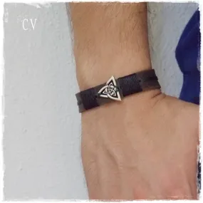 Celtic Triquetra Leather Bracelet