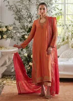 CEREN CORAL SHIRT AND DUPATTA