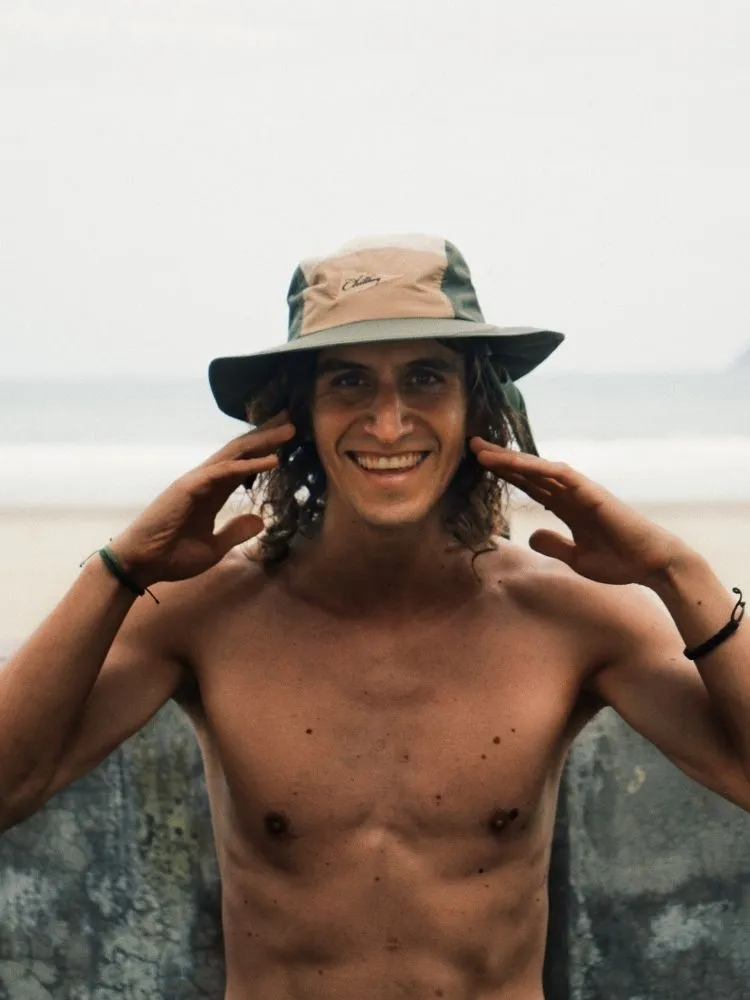 CHILLHANG Army Green Wide Brim Fisherman Hat