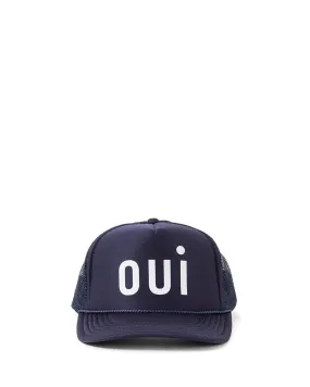 Clare V. - Trucker Hat in Navy w/ Cream Oui