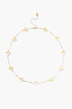 Clover Necklace Yellow MOP