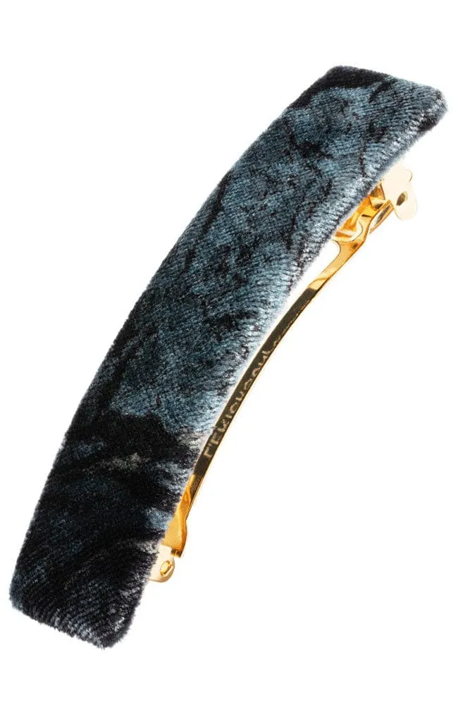 Covered Rectangle Barrette - Velvet