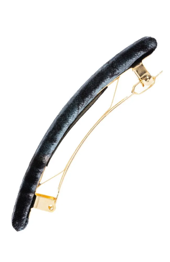 Covered Rectangle Barrette - Velvet