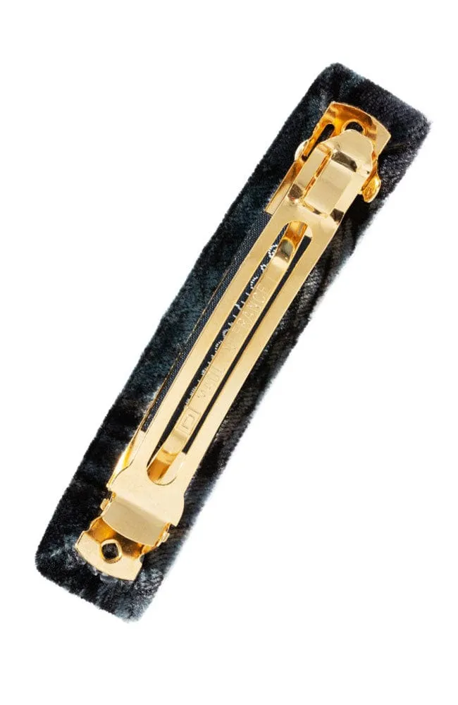 Covered Rectangle Barrette - Velvet