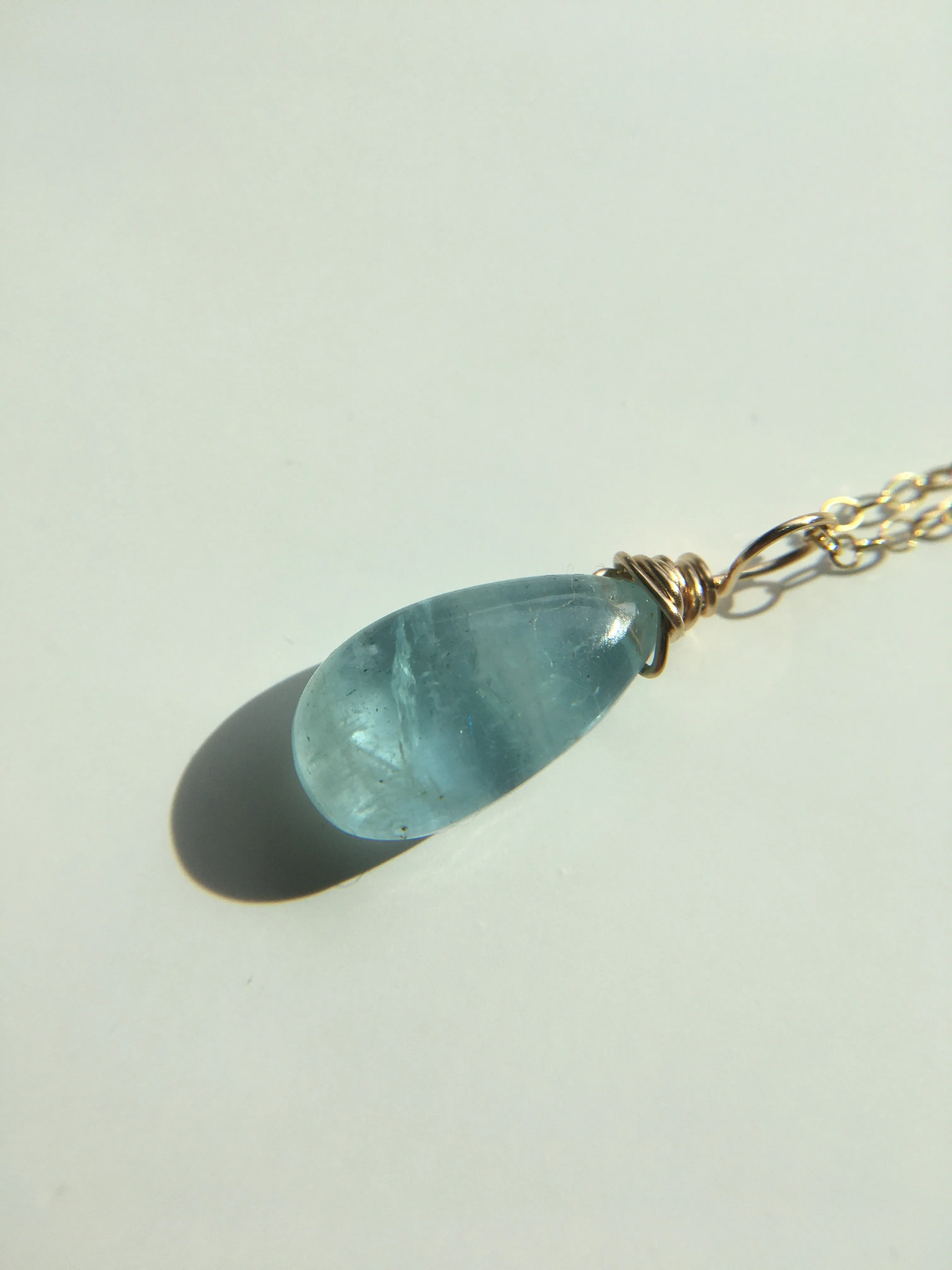 Dainty Aquamarine Pendant  Necklace March Birthstone Jewelry Gift For Women