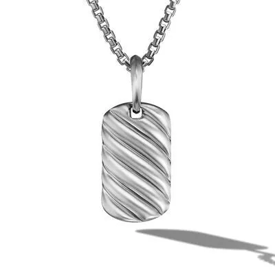 David Yurman 21mm Sculpted Cable Tag Pendant