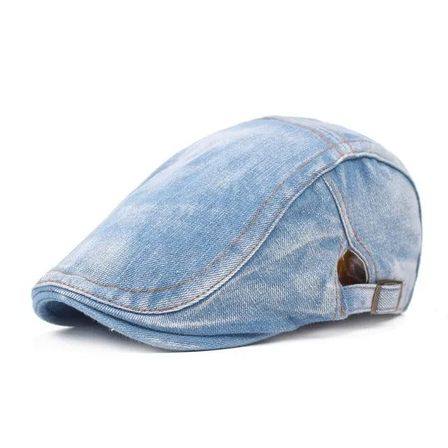 Denim Vintage Beret Hats | Women's Winter Beret Hat | Unisex Adjustable Caps