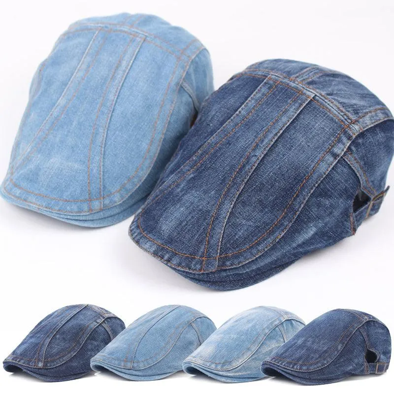 Denim Vintage Beret Hats | Women's Winter Beret Hat | Unisex Adjustable Caps