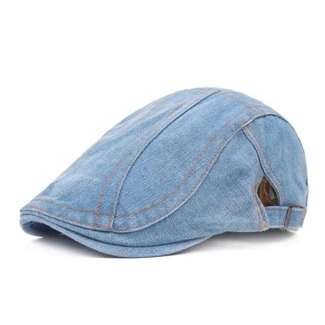 Denim Vintage Beret Hats | Women's Winter Beret Hat | Unisex Adjustable Caps