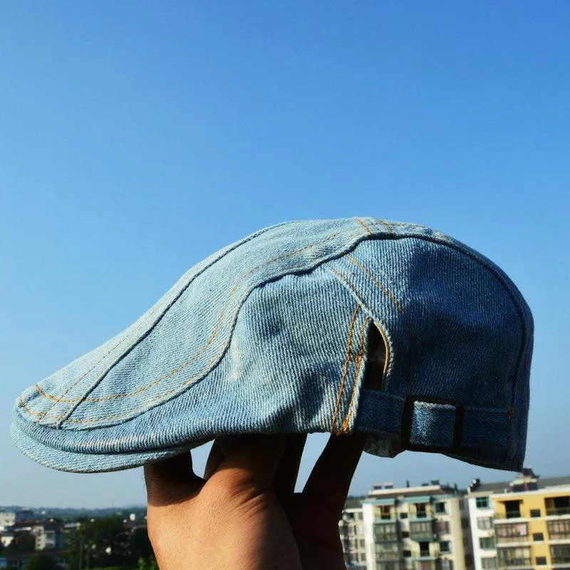 Denim Vintage Beret Hats | Women's Winter Beret Hat | Unisex Adjustable Caps