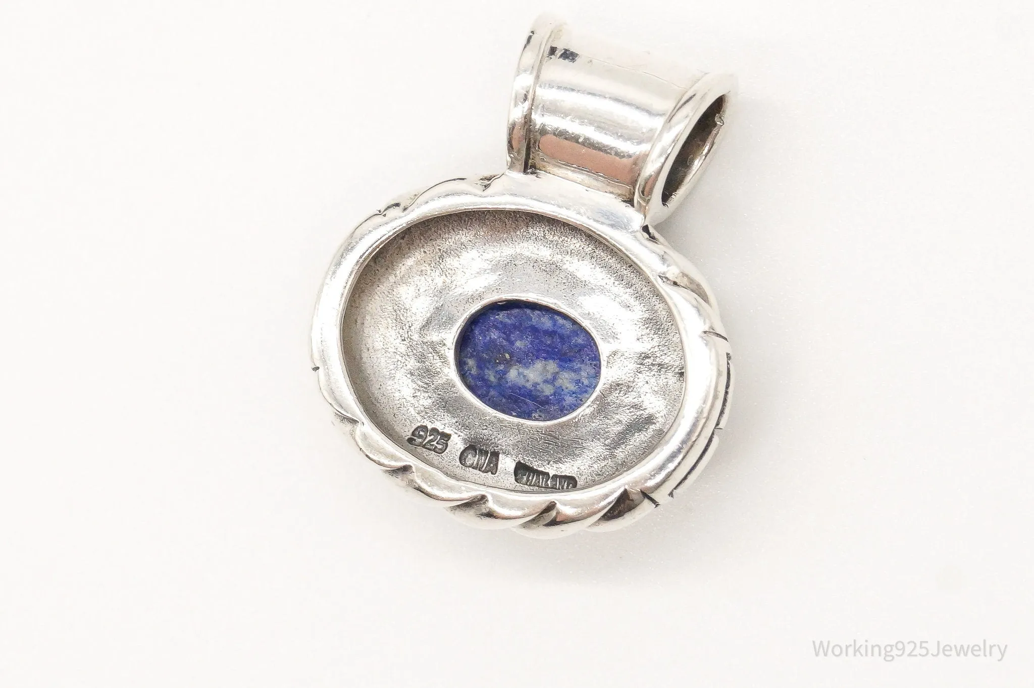 Designer CNA Blue Lapis Lazuli Sterling Silver Pendant