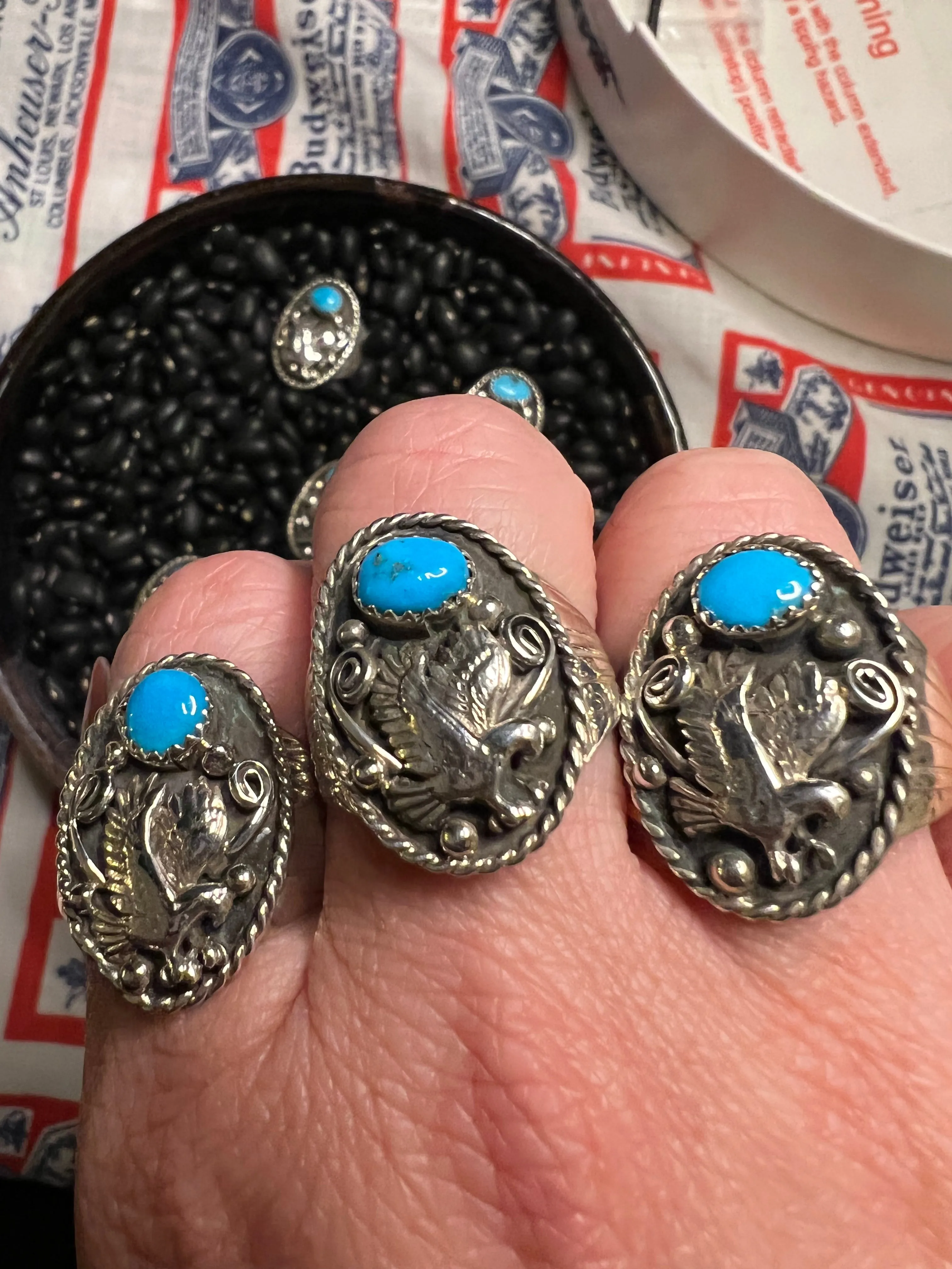 Eagle Turquoise Signet Ring