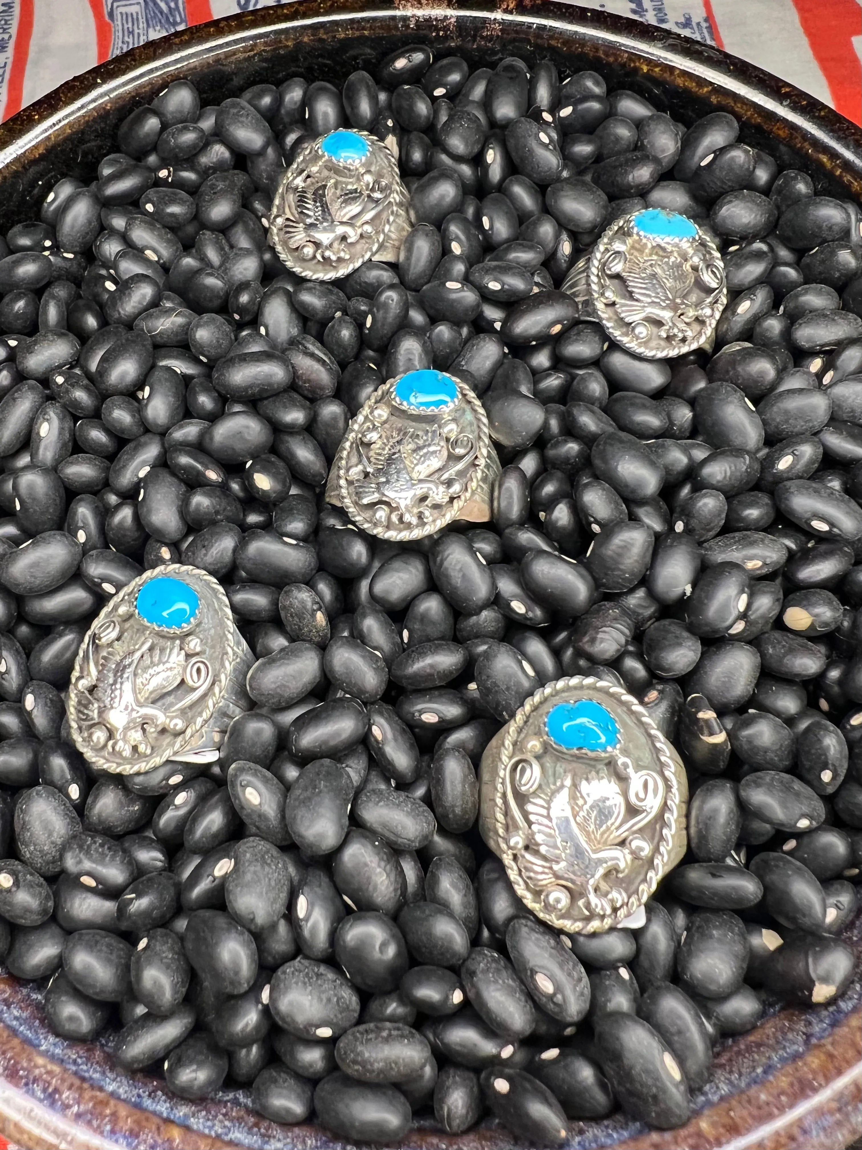 Eagle Turquoise Signet Ring