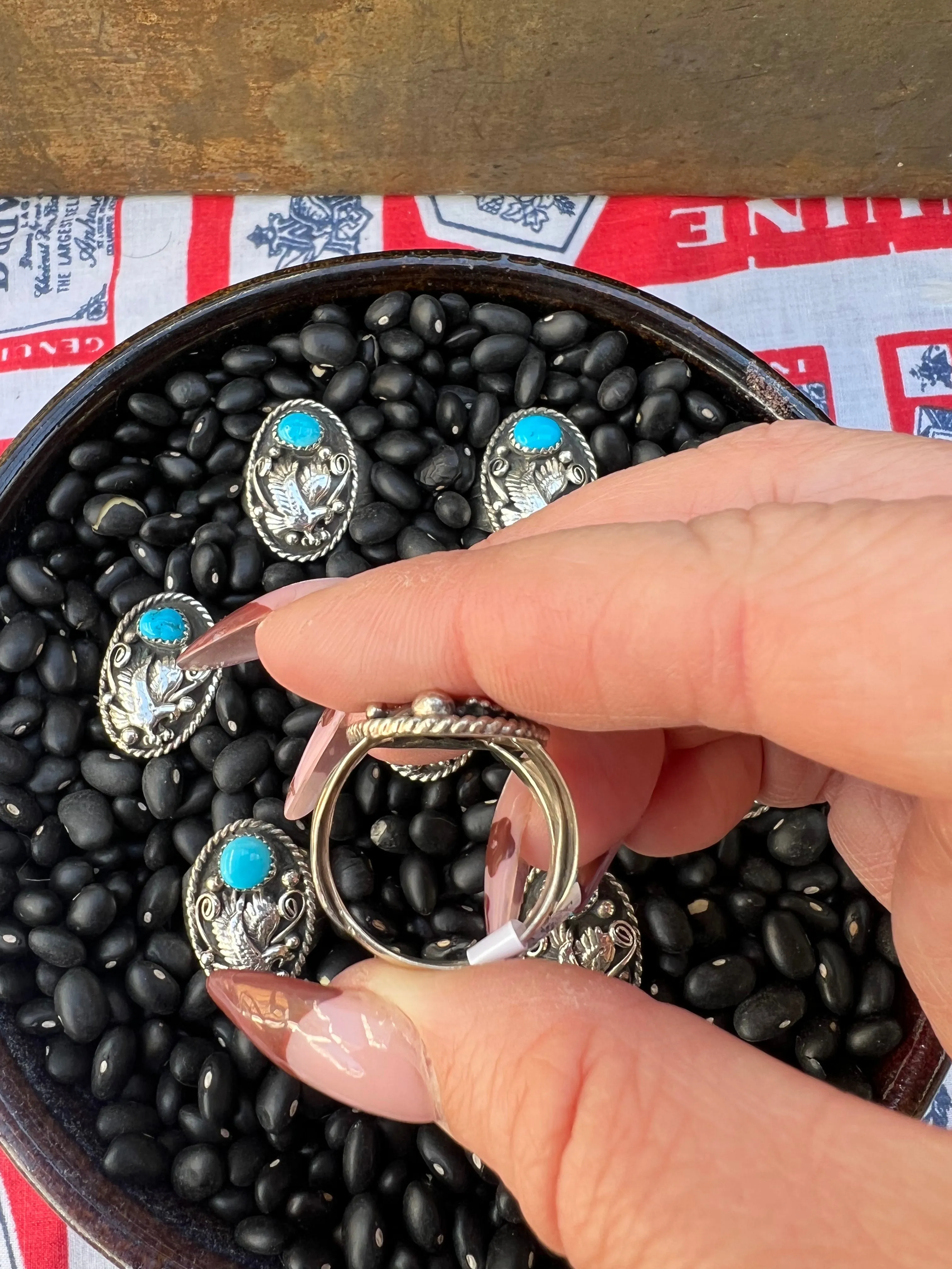 Eagle Turquoise Signet Ring
