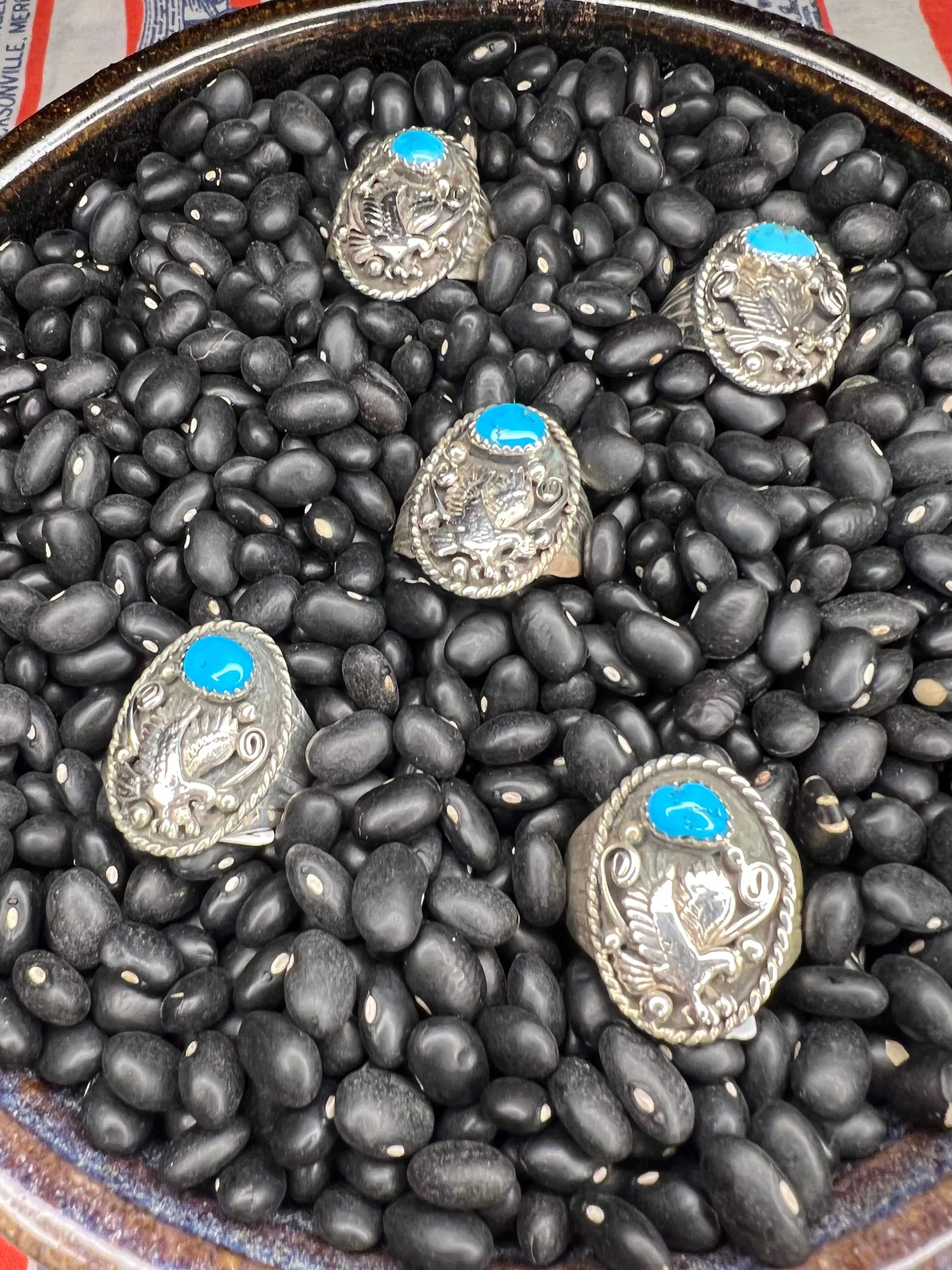 Eagle Turquoise Signet Ring