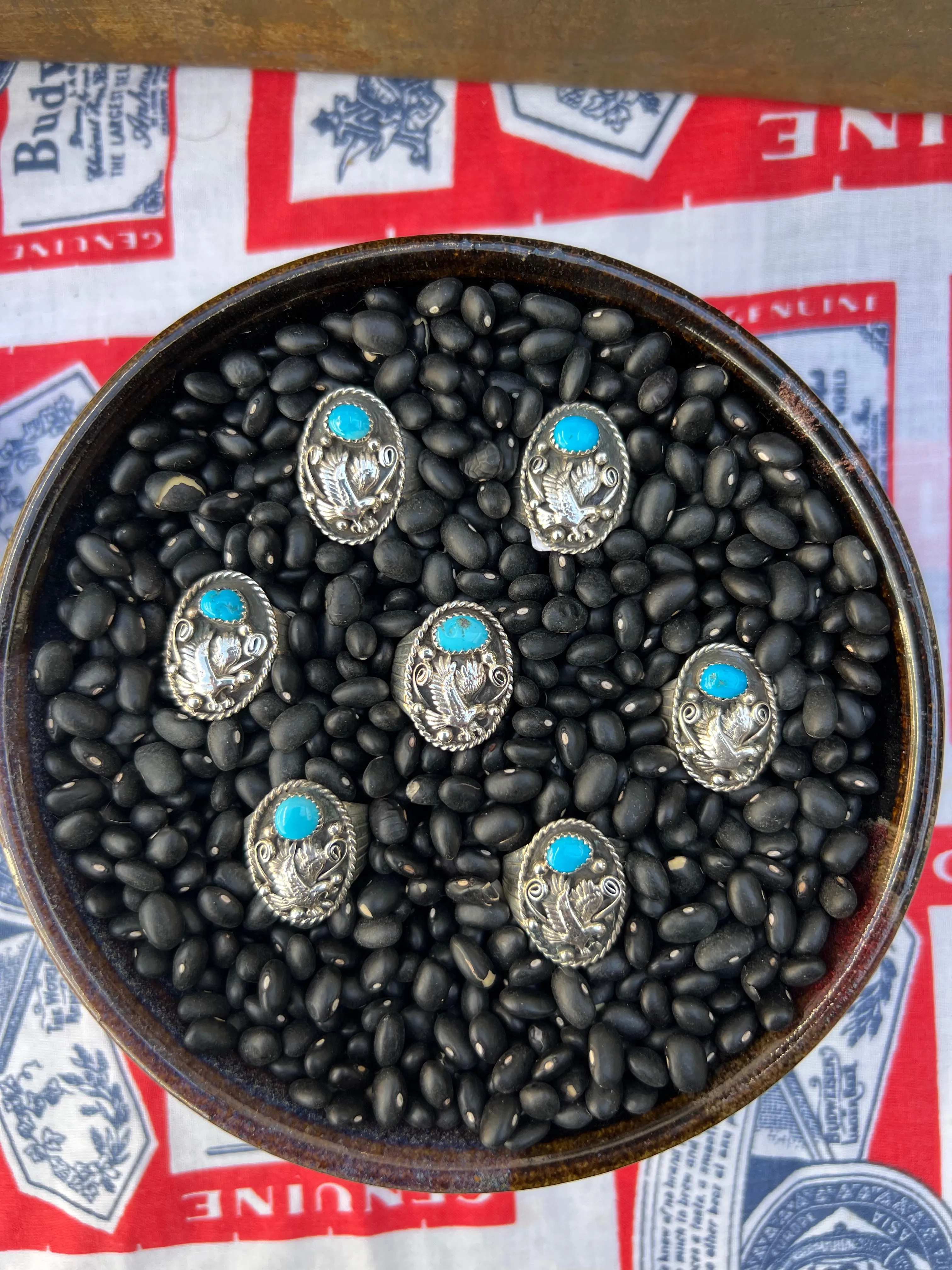 Eagle Turquoise Signet Ring