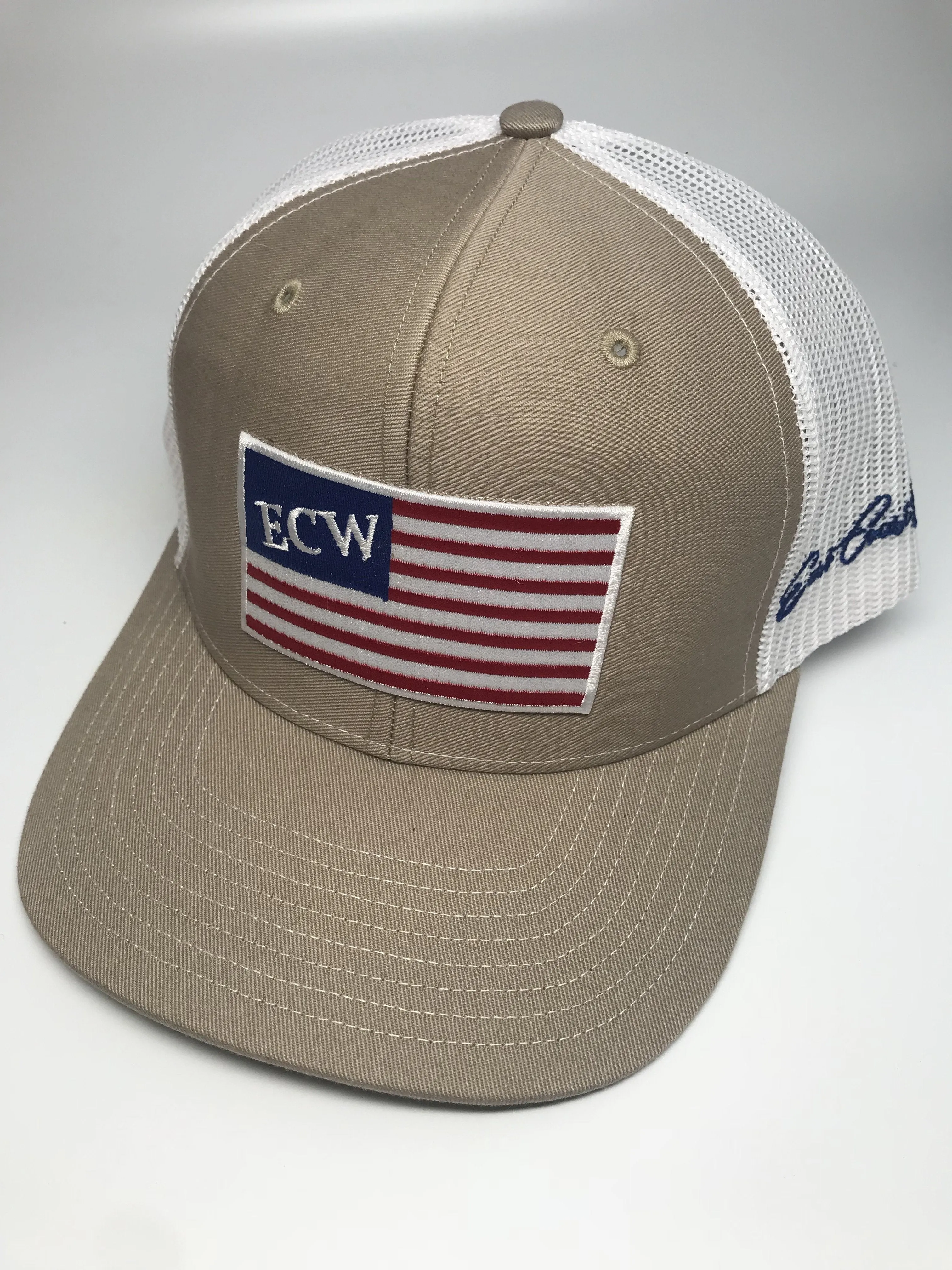 East Coast Waterfowl Black American Flag Patch Trucker Hat Snap Back