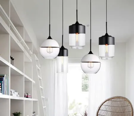 Embla Contemparary Glass jar Hanging Lamp