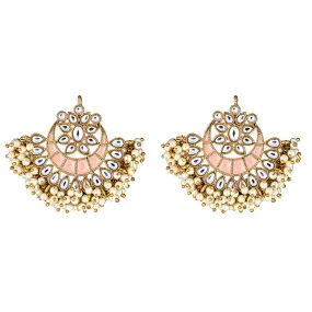 Esma Crescent Earrings in Coral