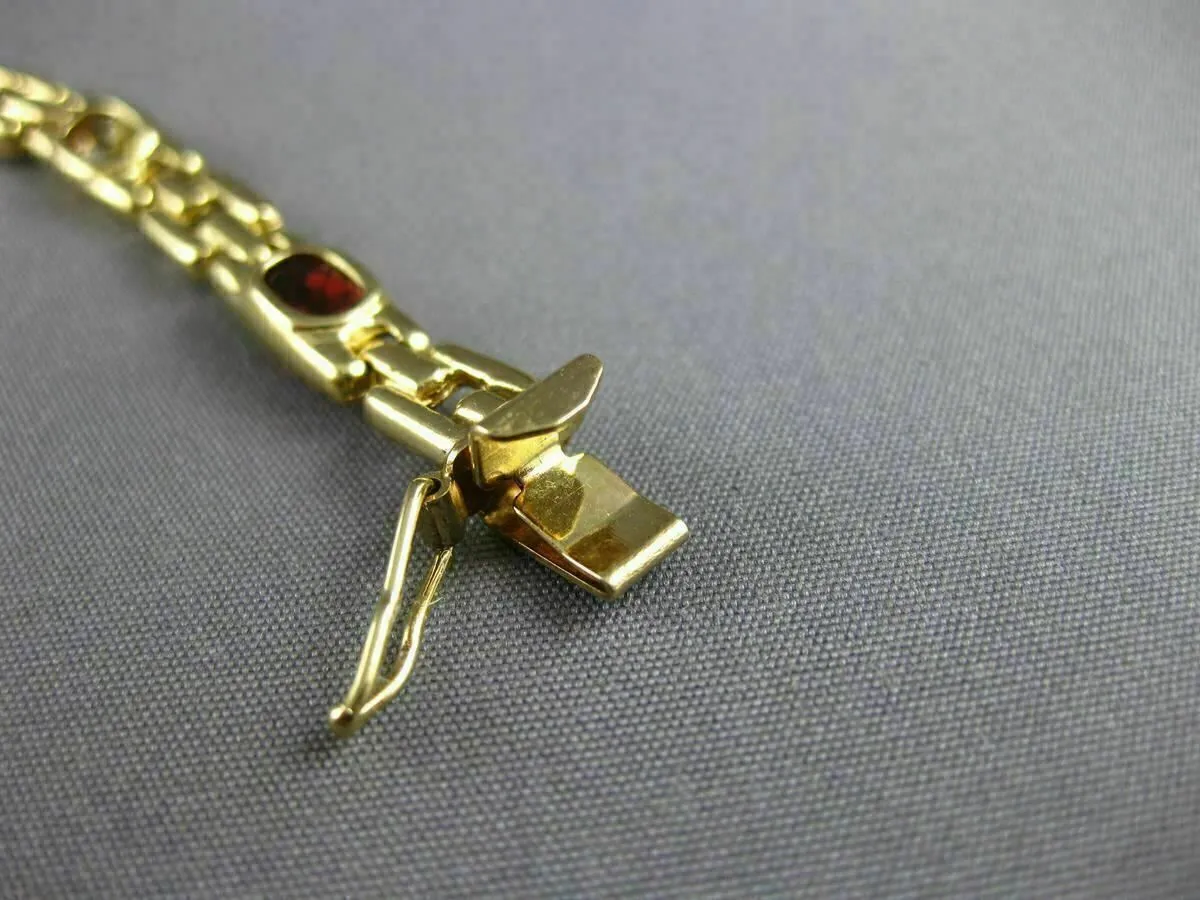 ESTATE WIDE 5.0CT AAA OVAL MULTI GEM 14K YELLOW GOLD SQUARE LINK BRACELET #22711