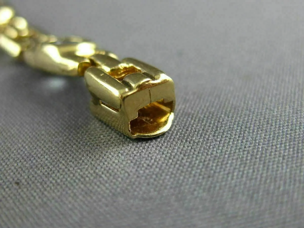 ESTATE WIDE 5.0CT AAA OVAL MULTI GEM 14K YELLOW GOLD SQUARE LINK BRACELET #22711