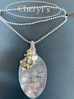 Faith, Hope, Love Anchor Necklace
