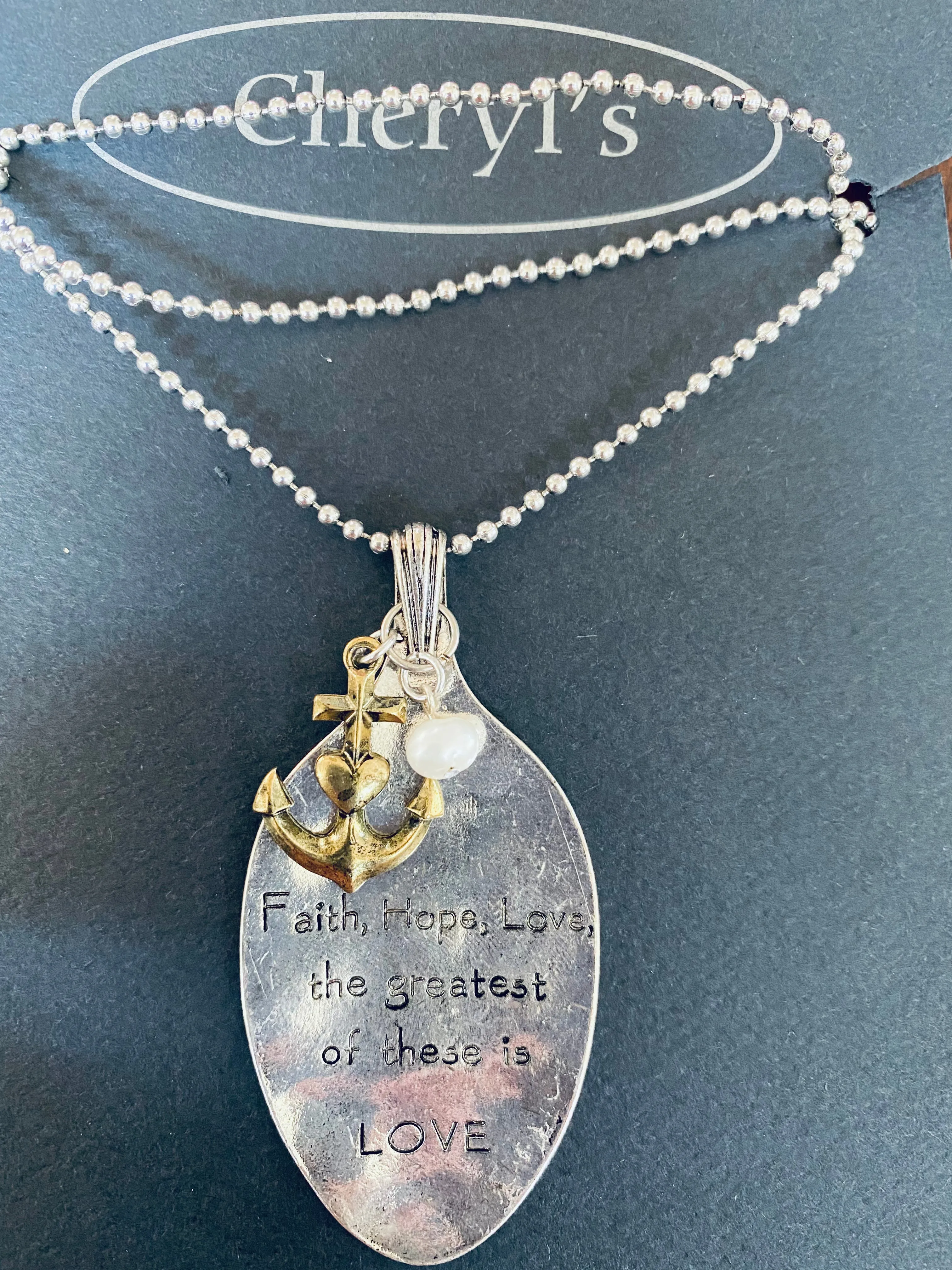 Faith, Hope, Love Anchor Necklace